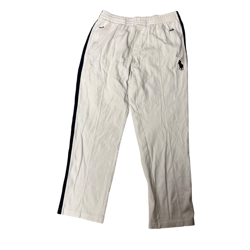 Polo Ralph Lauren Mens White Track Pants Joggers Athletic USA‎ Flag Size M